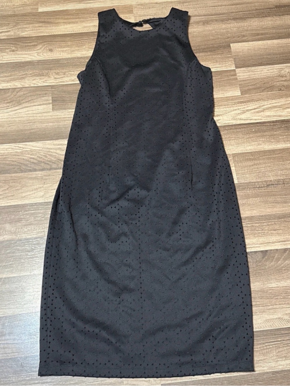 London times women’s black dress size 14 Classic Black Sleeveless Eyelet Sheath
